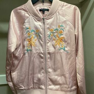 Large, light pink jacket with flowers